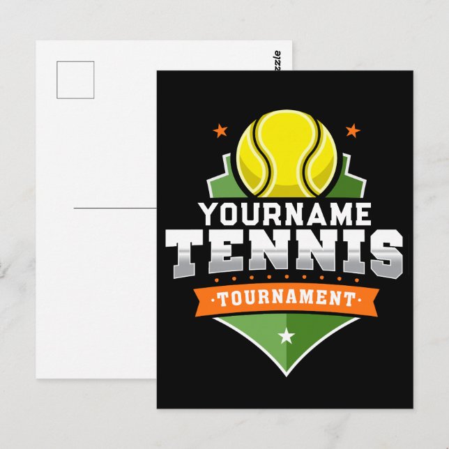 Personalised Tennis Player NAME Varsity Tournament Postcard (Front/Back)