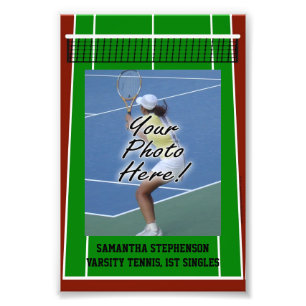 Personalised Tennis Player Photo Border Template Print