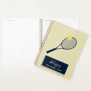 Personalised Tennis Player Racket Motif 2025 Planner
