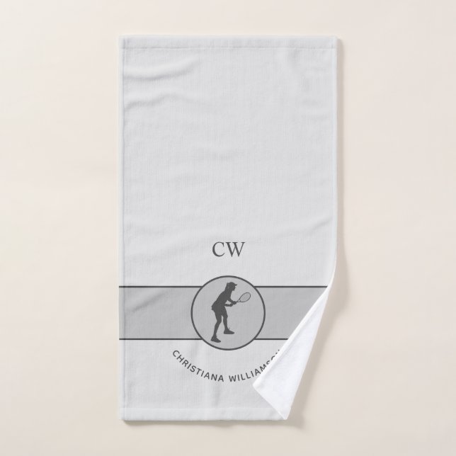 Personalised Tennis Player Tennis Girl Custom Gift Hand Towel (Hand Towel)