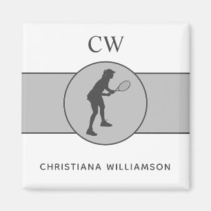 Personalised Tennis Player Tennis Girl Custom Gift Magnet