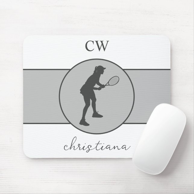 Personalised Tennis Player Tennis Girl Custom Gift Mouse Pad (With Mouse)