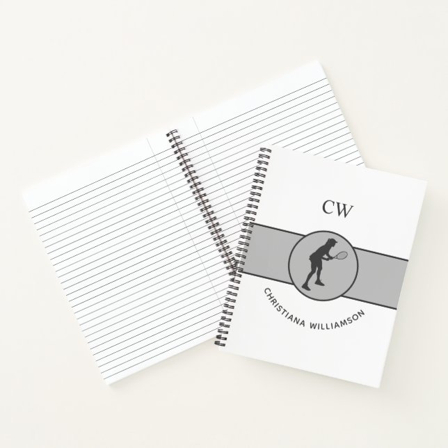 Personalised Tennis Player Tennis Girl Custom Gift Notebook (Inside)