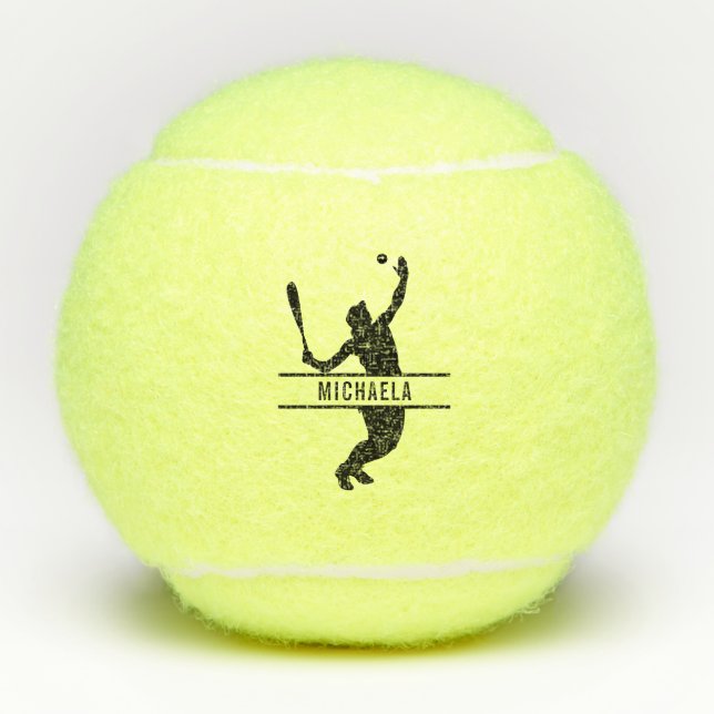 Personalised Tennis Player Themed Custom Name Balls (Front)