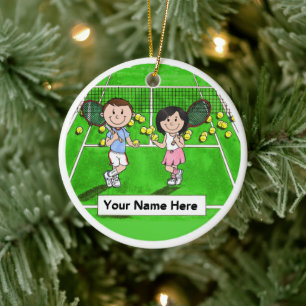 Personalised Tennis Players - Custom Hair Colours Ceramic Ornament