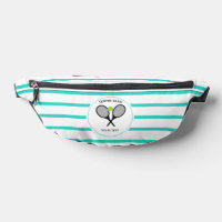 Personalised Tennis Racket Turquoise Striped