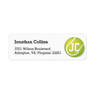 Personalised Tennis   Sport Player Return Address Label