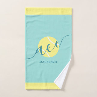 Personalised Tennis Sport Teal Hand Towel