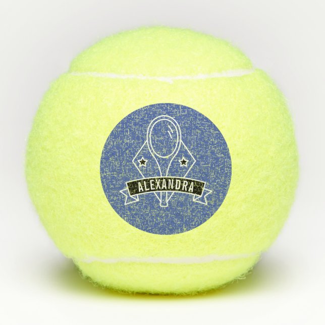 Personalised Tennis Themed Racquet Custom Name  Balls (Front)
