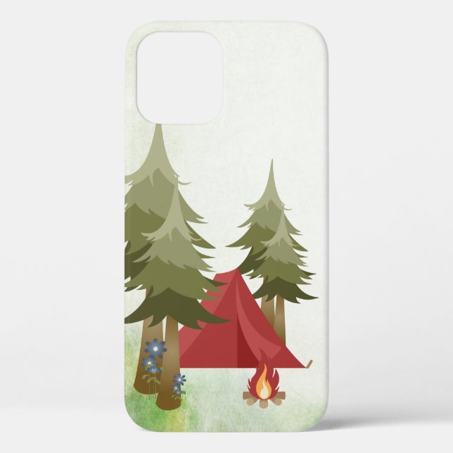 Personalised Tent and Campfire Woodland Camping Case-Mate iPhone Case (Back)