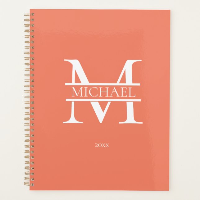 Personalised Terracott Monogram Initial Minimalist Planner (Front)