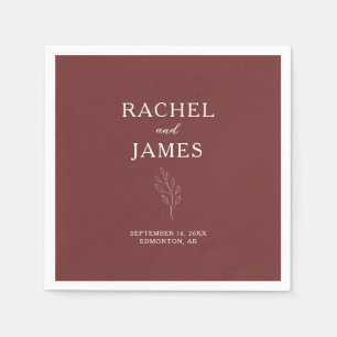 Personalised Terracotta Wedding Boho Minimal Napkin