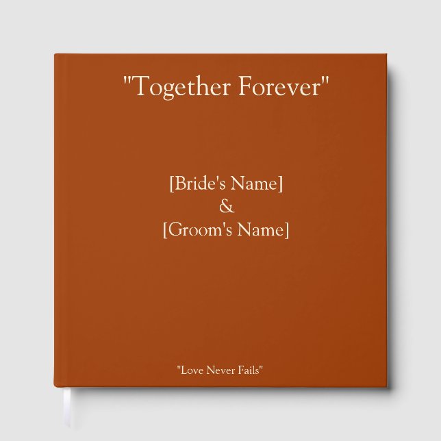 Personalised Terracotta Wedding Guest Book (Front)