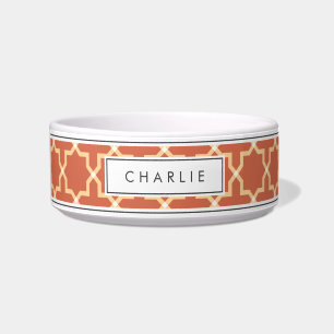 Personalised Terracotta & White Star Pattern Bowl