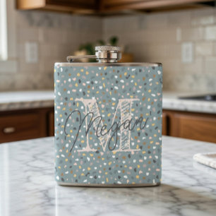 Personalised Terrazzo Monogram Hip Flask