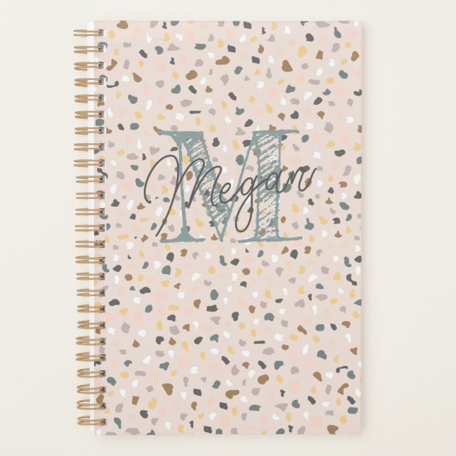 Personalised Terrazzo Monogram Planner (Front)