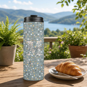 Personalised Terrazzo Monogram Thermal Tumbler