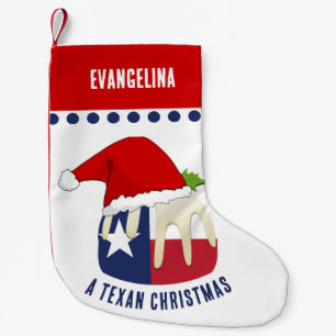 Personalised TEXAN CHRISTMAS Pudding Small Christmas Stocking