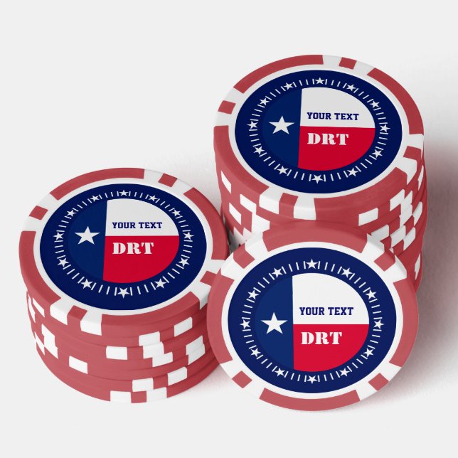 Personalised Texas State Flag on a Poker Chips (Stack)