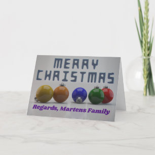 Personalised Text & 3D Design Christmas Holiday Card