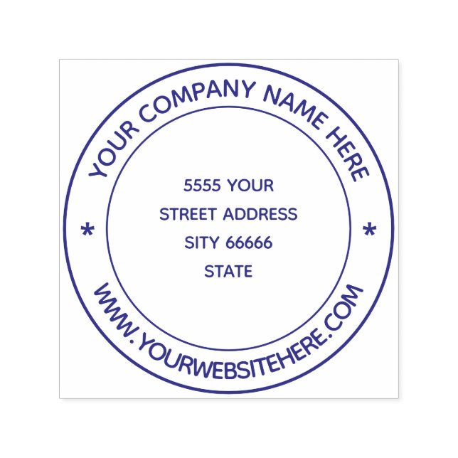 Personalised Text Address Round Self-inking Stamp (Design)
