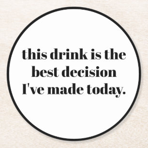 Personalised Text And Name Funny Cool Party  Round Paper Coaster