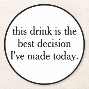 Personalised Text And Name Funny Cool Party  Round Paper Coaster