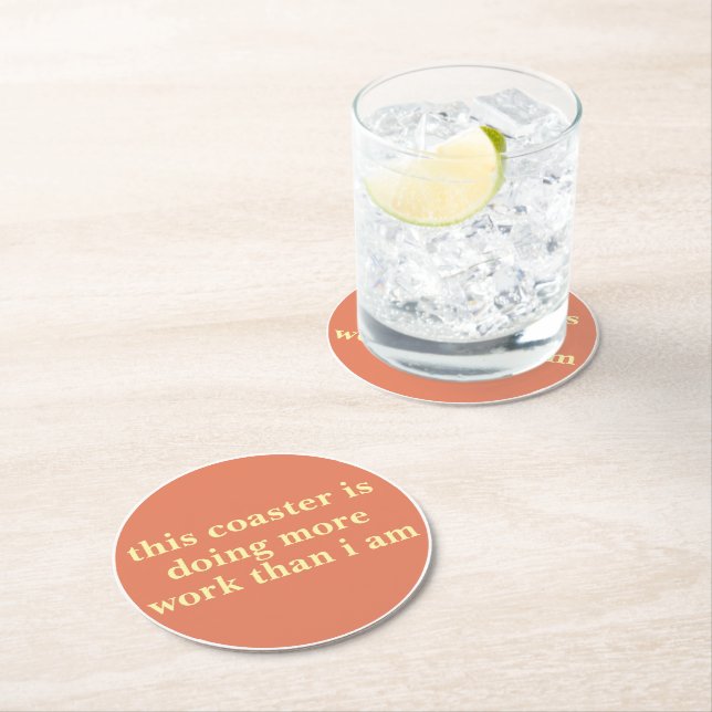 Personalised Text And Name Funny Cool Party  Round Paper Coaster (Insitu)
