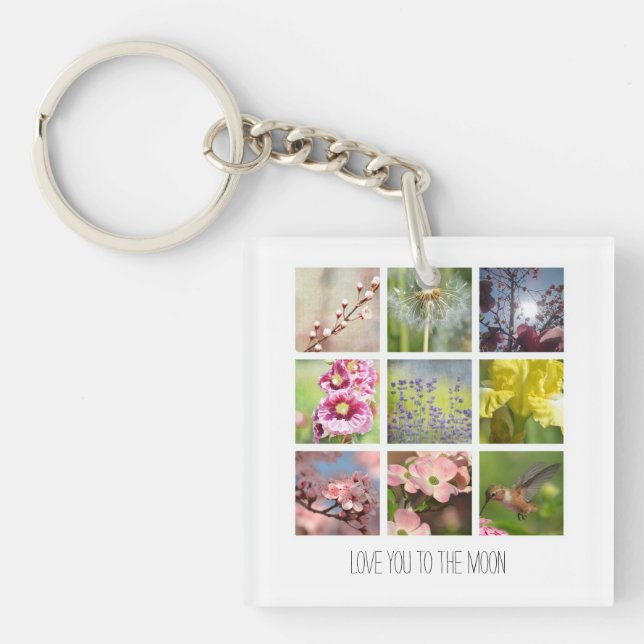 Personalised Text and Photo Collage Key Ring (Front)