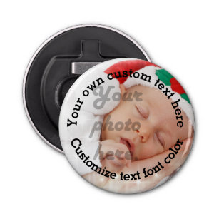 Personalised text and photo template bottle opener