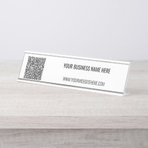 Personalised Text and QR Code Desk Name Plate