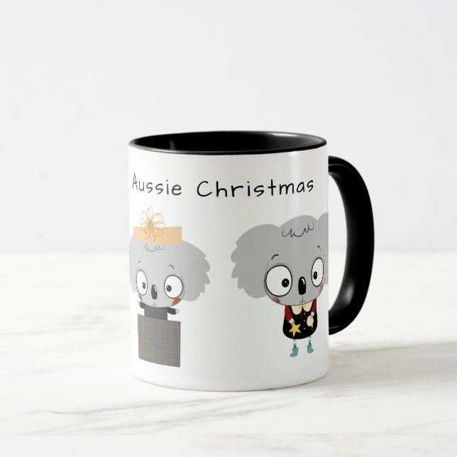Personalised Text Australian Christmas Koala Mug (Front Right)