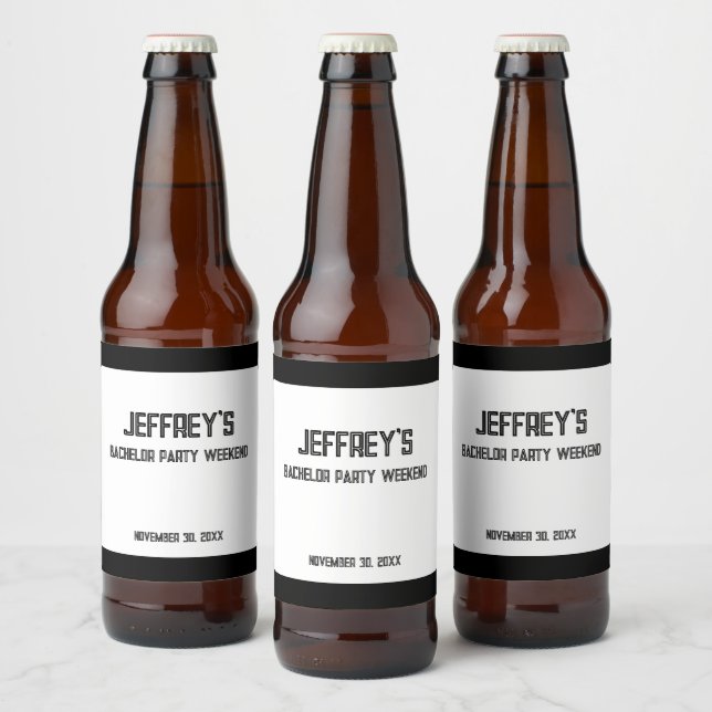 Personalised Text Bachelor Party Weekend Beer Bottle Label (Bottles)