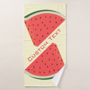 Personalised Text Bath Towels with Watermelons