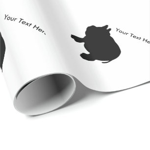 Personalised Text, Black Mini Pig Wrapping Paper