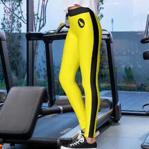 Personalised Text Cat Lover Pet Mum Yellow Black Leggings