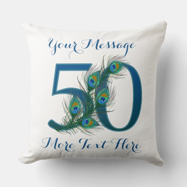 Personalised text classy 50th Birthday 50 Pillows (Front)