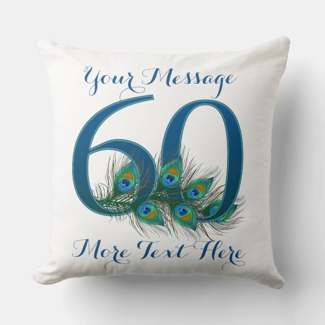 Personalised text classy 60th Birthday 60 Pillows (Front)