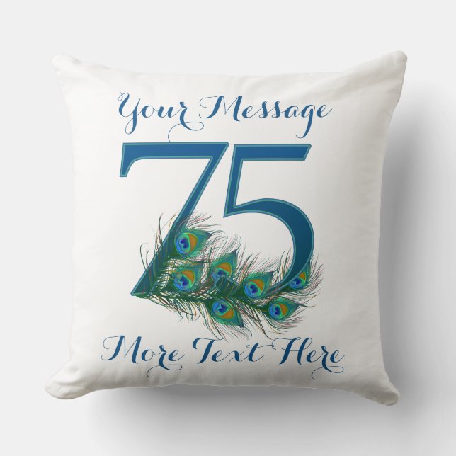 Personalised text classy 75th Birthday 75 Pillows (Front)