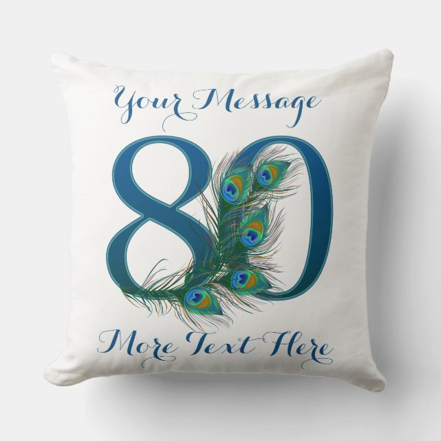 Personalised text custom 80th Birthday 80 Pillows (Front)