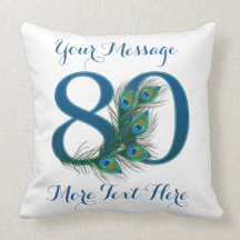 Personalised text custom 80th Birthday 80 Pillows