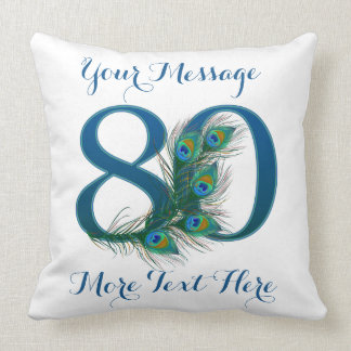 Personalised text custom 80th Birthday 80 Pillows