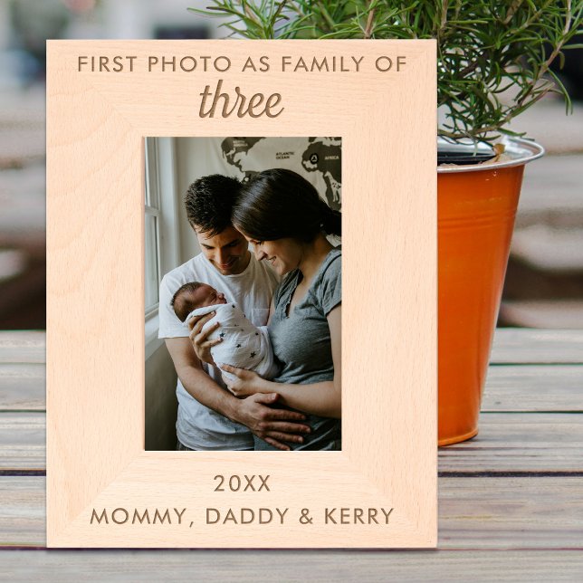 Personalised Text Engraved First Family Photo Etched Frames (Personalized Text Engraved First Family Photo)