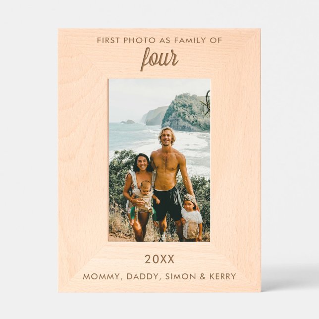 Personalised Text Engraved First Family Photo Etched Frames (Personalized Text Engraved First Family Photo)