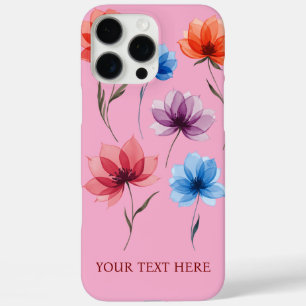 Personalised Text Floral iPhone 16 Pro Max Case