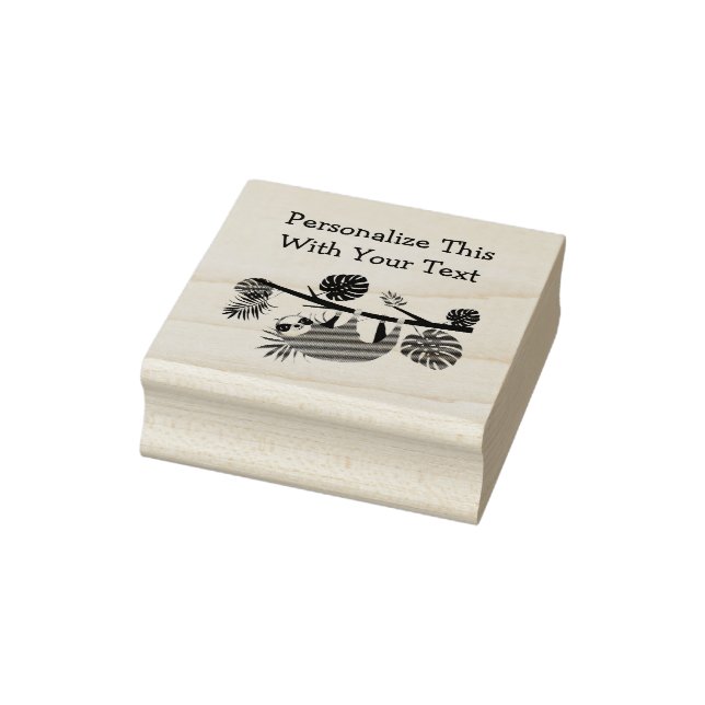 Personalised Text Fun Hanging Sloth Rubber Stamp (Stamp)