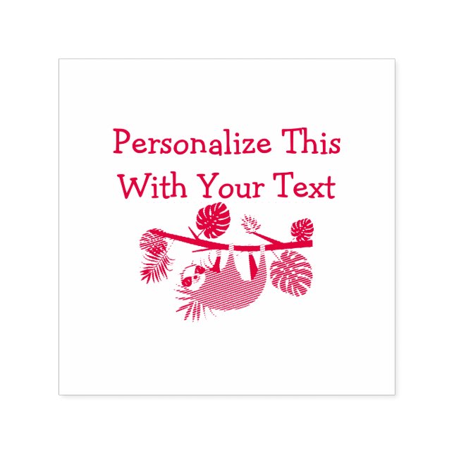 Personalised Text Fun Hanging Sloth Self-inking Stamp (Design)