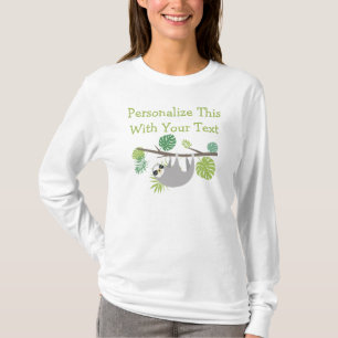 Personalised Text Fun Hanging Sloth T-Shirt