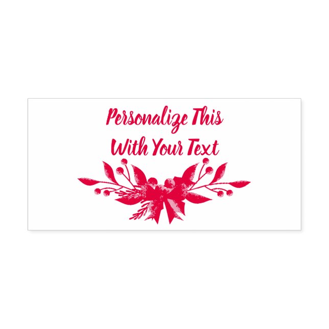 Personalised Text Holly and Berry Christmas Self-inking Stamp (Design)
