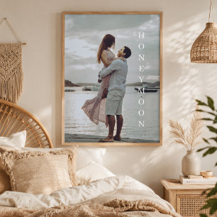 Personalised Text Honeymoon Wedding Custom Photo Poster
